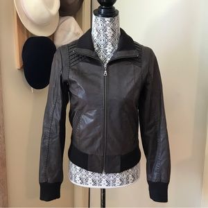 Brown Leather Aviator Jacket Bomber Style Real Genuine Leather